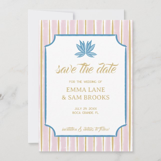 Save The Date Mariage White Lotus (Devant)