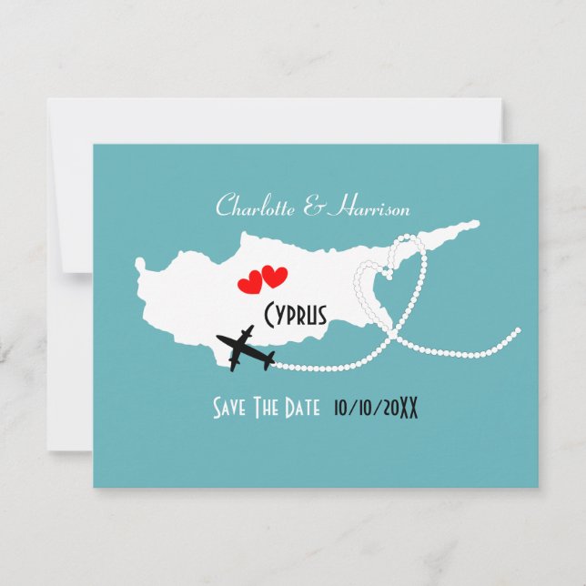 Save The Date Mariages à l'étranger Chypre Sauvegarder la date (Devant)
