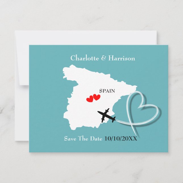 Save The Date Mariages de Destination à l'Étranger Espagne Sauve (Devant)