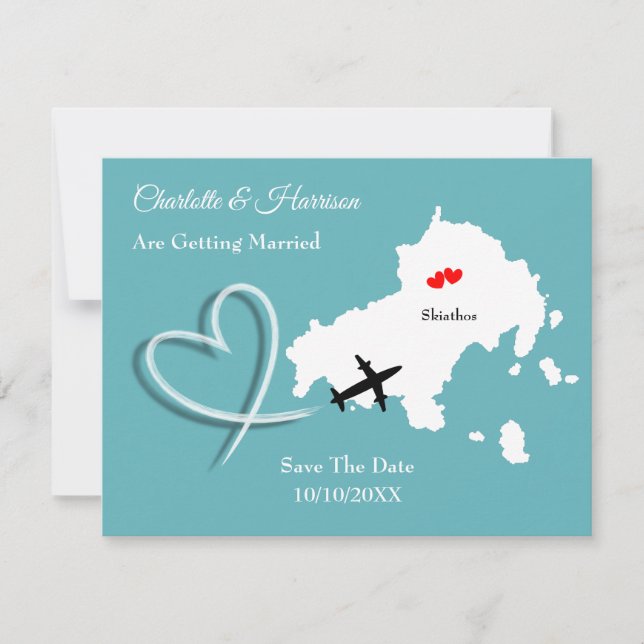 Save The Date Mariages Destination Skiathos Sauvegarder La Date (Devant)