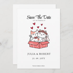 Save The Date Mariée De Chat Cute Et Mariage De Groom