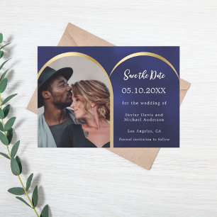 Save The Date Marine bleu or moderne photo arche mariage