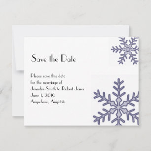 Save The Date Marine Blue Snowflake Mariage d'hiver Enregistrer 