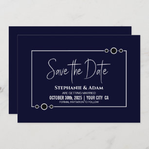 Save The Date Marine Blue Wedding Enregistrer la date