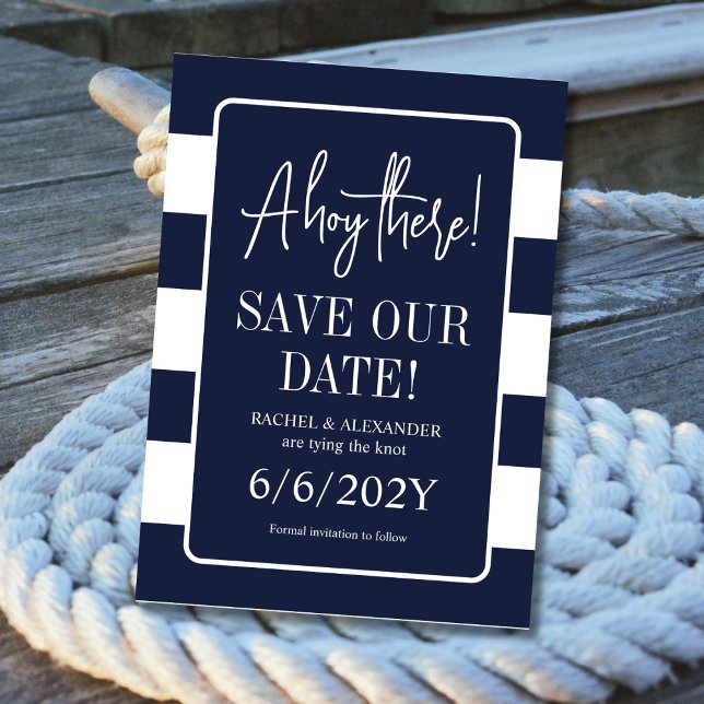 Save The Date Marine et White Tying Knot Nautique (Créateur téléchargé)