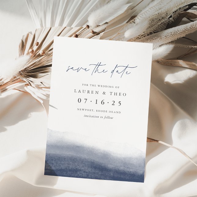 Save The Date Marine Marche Élégante Aquarelle Côtière Simple (Créateur téléchargé)