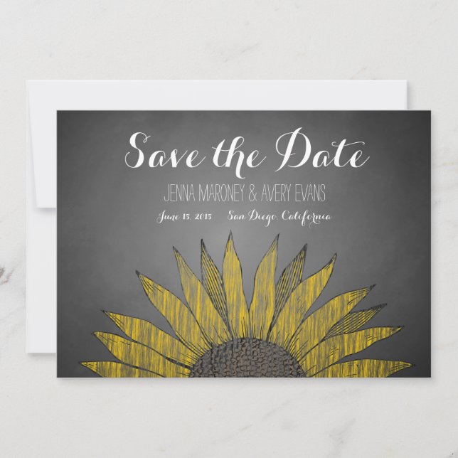 Save The Date Marque de tournesol jaune Enregistrer la date (Devant)