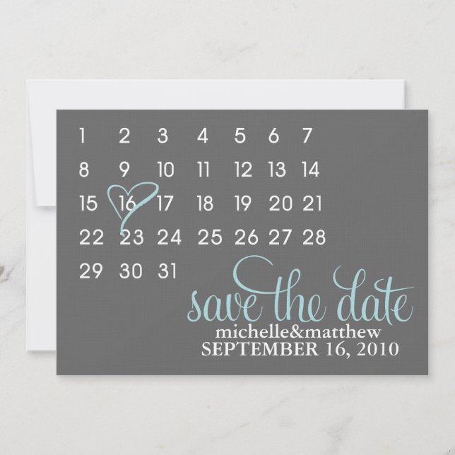 Save The Date Marquer le mariage du calendrier Enregistrer la da (Devant)