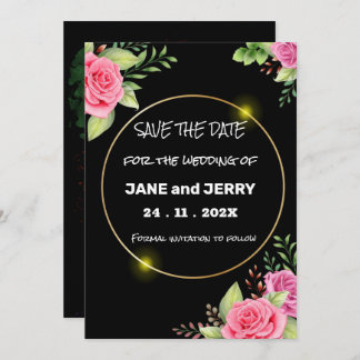 Save The Date Marques à skis | Simple Floral Beau Enregistrer La