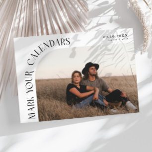 Save The Date Marquez vos calendriers Photo à cadre incurvé blan