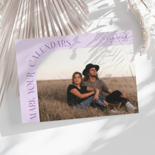 Save The Date Marquez vos calendriers Photo à cadre incurvé lila