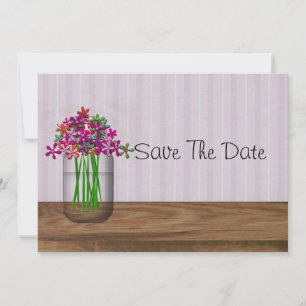 Save The Date Mason Jar De Fleurs Enregistrer La Date
