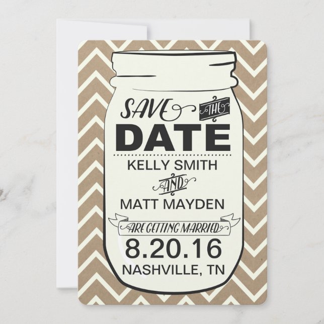 Save The Date Mason Jar Enregistrer la date (Devant)
