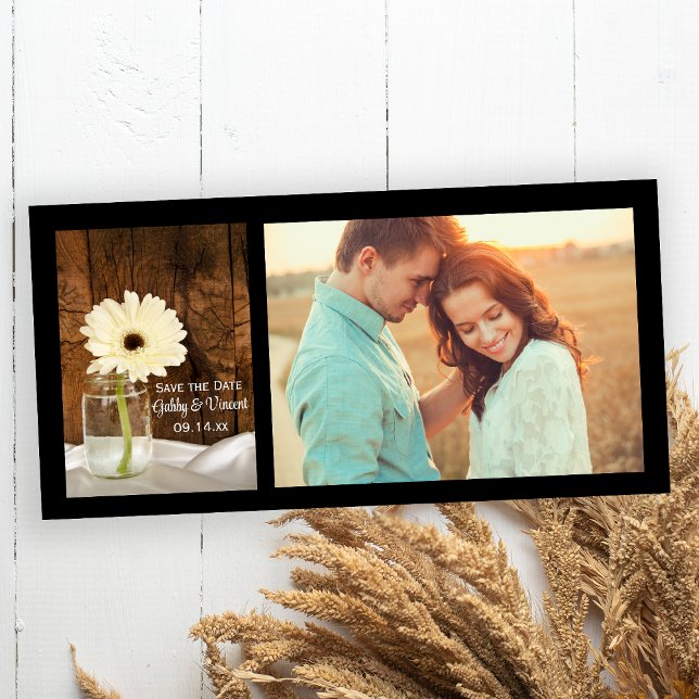 Save The Date Mason Jar et Daisy Mariage campagnard Enregistrer  (Créateur téléchargé)