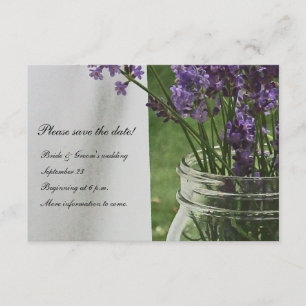 Save The Date Mason Jar Lavender Porch blanc enregistrer la date
