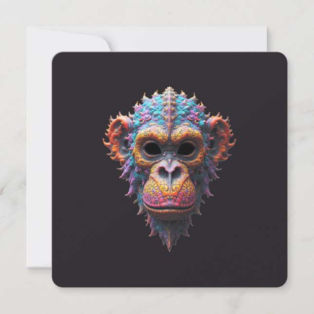 Save The Date Masque de chimpanzé orné (Devant)