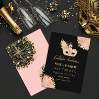 Masque noir d'or rose 50e anniversaire