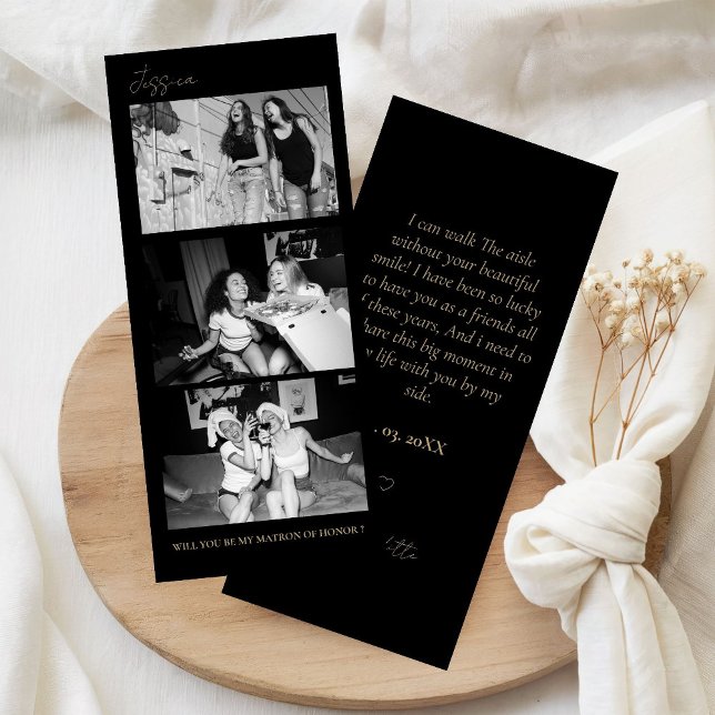 Save The Date Matron of Honor Proposal Photo Strip Photo Booth  (Créateur téléchargé)