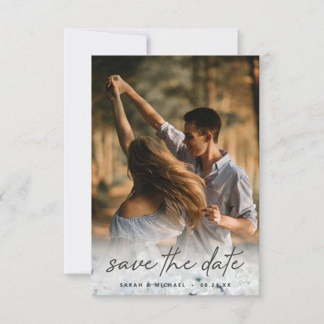 Save The Date Meadow Song s'estompe Fleurs sauvages avec photo (Devant)