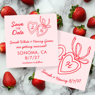 Save The Date Médaillon à coeur fantaisiste doodle sketch modern