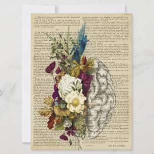 Save The Date medical floral brain anatomie