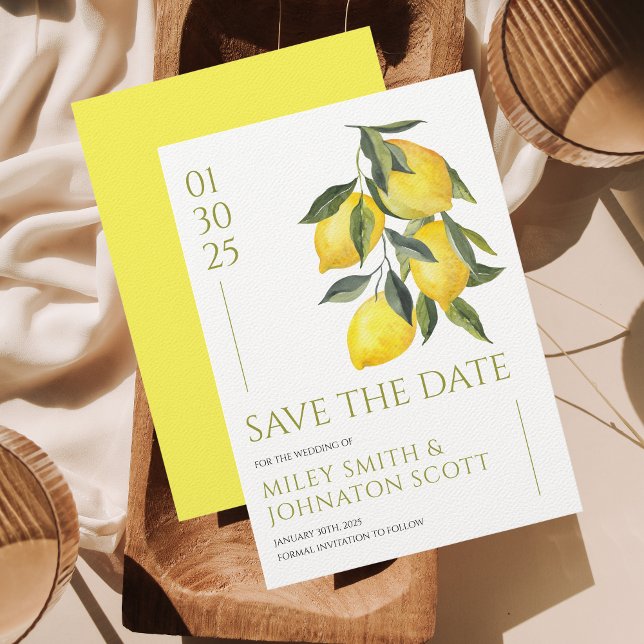 Save The Date Méditerranée Italie Mariage au citron Sauvez la da (Créateur téléchargé)