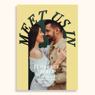 Save The Date Meet Us In Destination Arch Photo Citrus Wedding