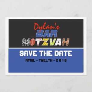Save The Date MEGA SPORTS Bar Bat mitzvah Enregistrer la date