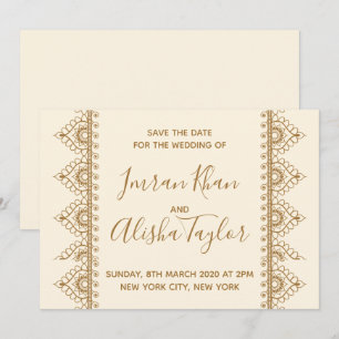 Save The Date Mehendi Mariage indien Enregistrer la date Invitat