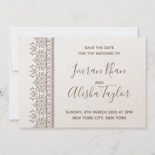 Save The Date Mehendi Mariage Indien Hamsa Henna Date à retenir
