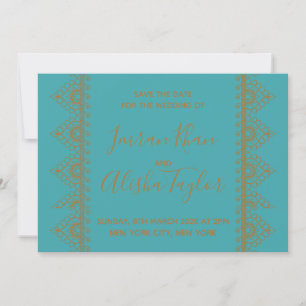 Save The Date Mehendi Mariage Indien Hamsa Henna Date à retenir
