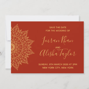 Save The Date Mehendi Mariage Indien Hamsa Henna Date à retenir