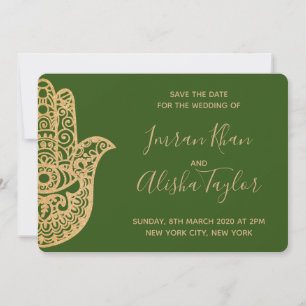 Save The Date Mehendi Mariage Indien Hamsa Henna Date à retenir