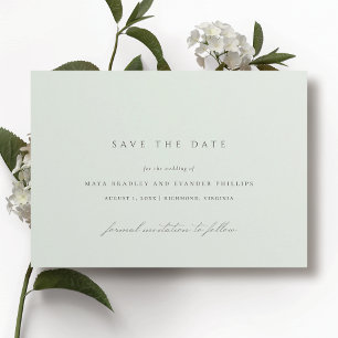 Save The Date Mer Simple Elegant Mariage vert clair