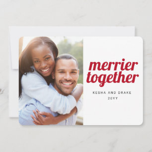 Save The Date Merrier Together Bold Police Christmas Mariage Pho