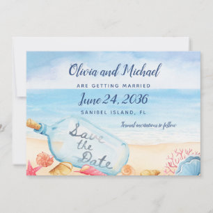 Save The Date Message Dans Le Mariage À Bottle Beach