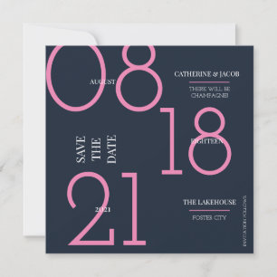 Save The Date Message spirituel pour mariage minimaliste bleu ma