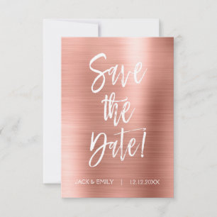 Save The Date Métallic Rose Gold - Blush Pink Enregistrer la car