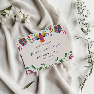 Save The Date mexicaine folk Art coloré Floral Fiesta Mariage