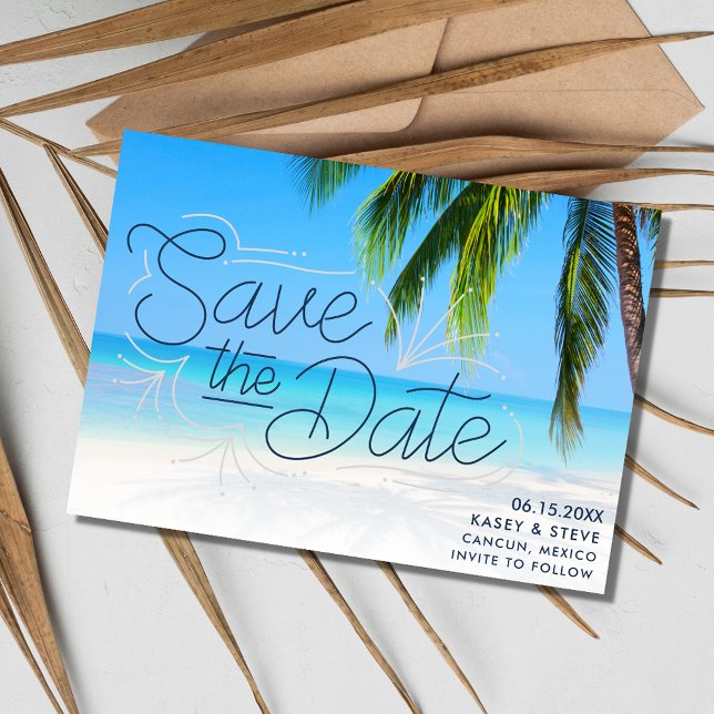 Save The Date Mexique Destination Beach Wedding Enregistrer la d (Mexico Destination Beach Wedding Save the Date)