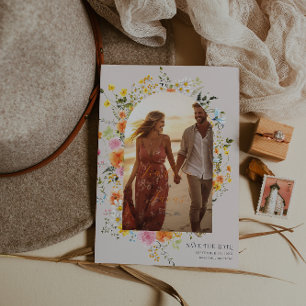 Save The Date Mi-été   Flores romantiques d'automne Photo