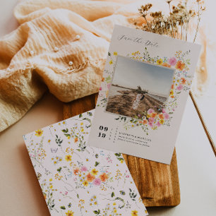 Save The Date Mi-été   Flores romantiques d'automne Photo