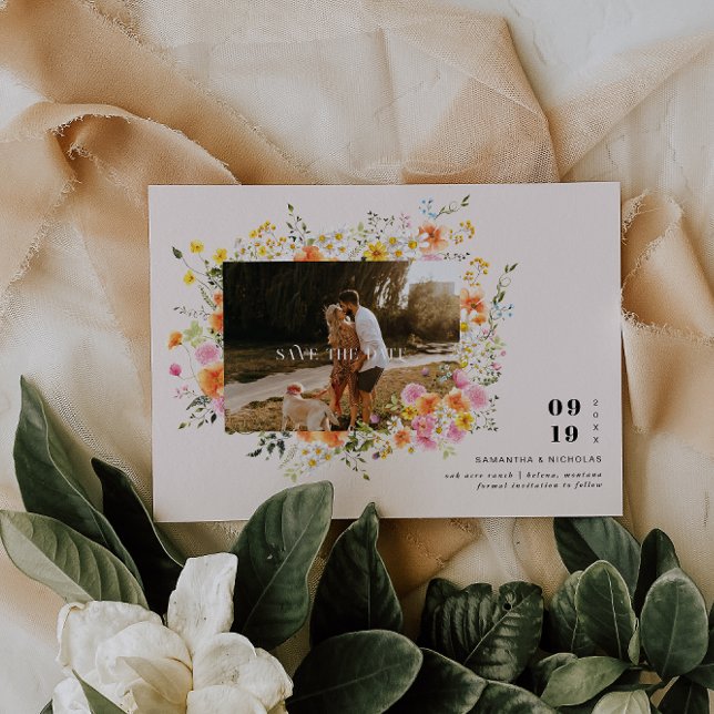 Save The Date Midsummer | Florales Romantiques d'Automne Photo  (Créateur téléchargé)