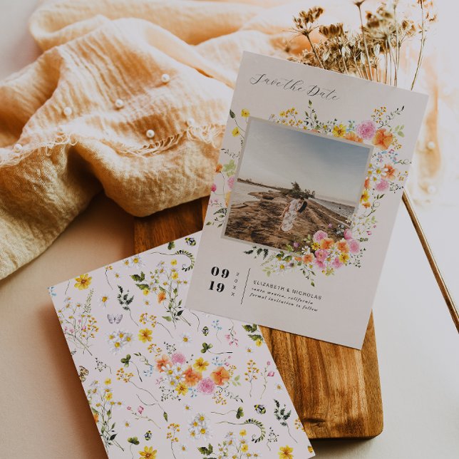 Save The Date Midsummer | Florales Romantiques d'Automne Photo (Créateur téléchargé)