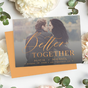 Save The Date Mieux ensemble rouille oranges script mariage phot