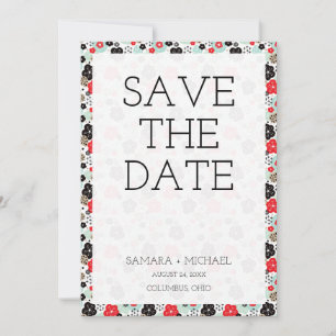 Save The Date Mignon dessin de motifs japonais