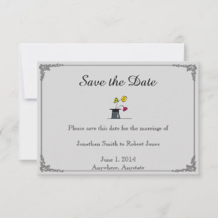 Save The Date Mignonne deux chambres Cartoon Gay Wedding Enregis
