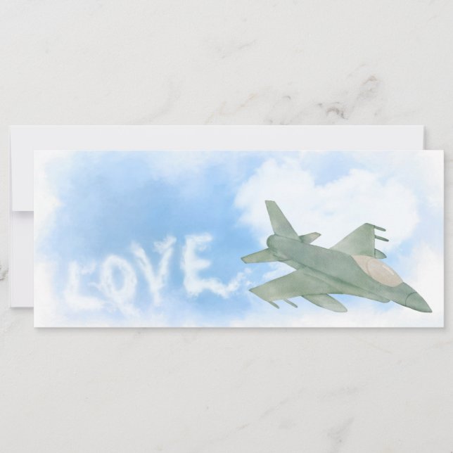 Save The Date Militaire Fighter Jet Love Jet Stream Mariage (Devant)