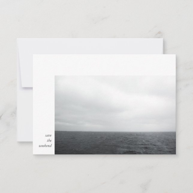 Save The Date Mini photo moderne noir blanc Mariage Week-end (Devant)