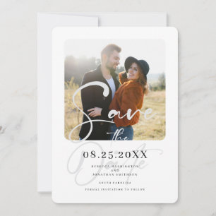 Save The Date Miniature élégante de script Mariage photo